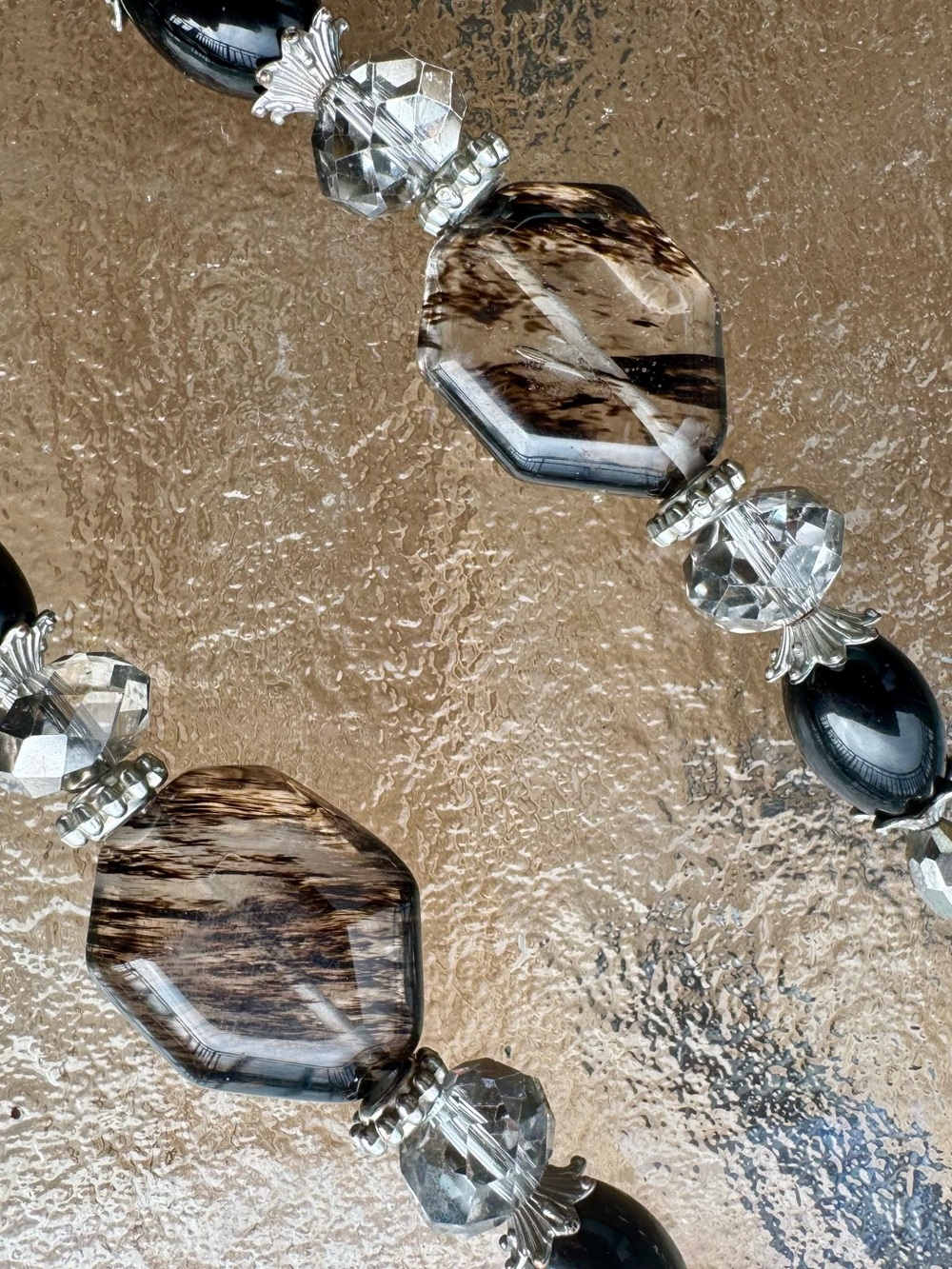 Artisan Upcycled Antique Victorian Belt Buckle Ghost Crystal Beaded 3 Piece Set🧁 - Picture 11 of 14
